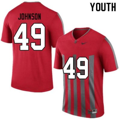 Youth Ohio State Buckeyes #49 Xavier Johnson Throwback Nike NCAA College Football Jersey Winter MXP5744KP